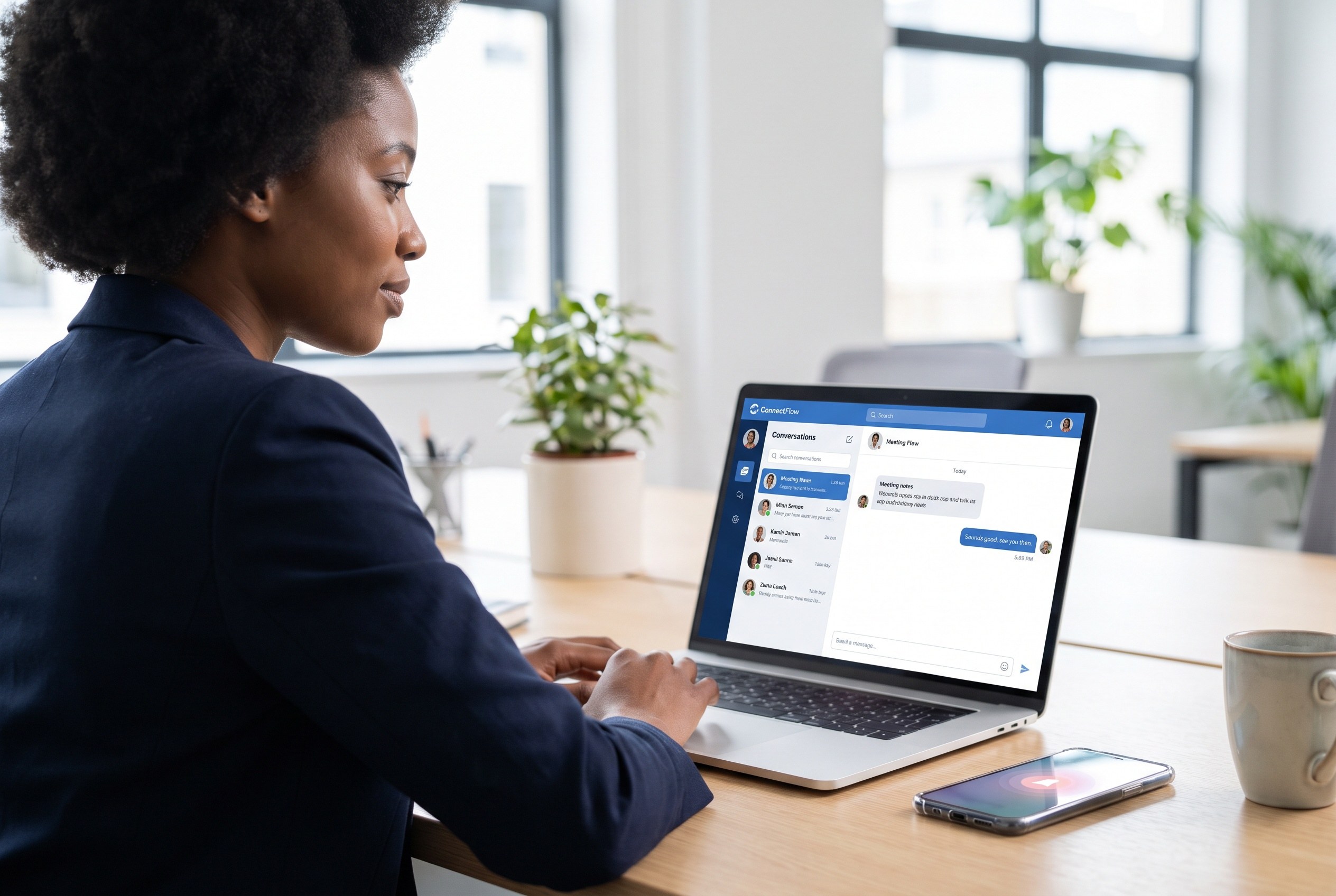 Someone reviewing LinkedIn messages and an inbox on a laptop screen